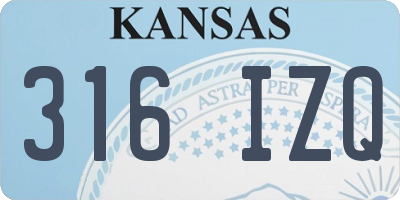 KS license plate 316IZQ