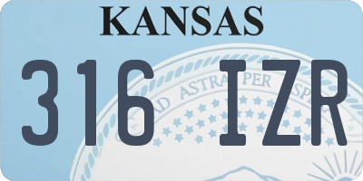 KS license plate 316IZR