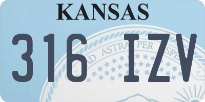 KS license plate 316IZV