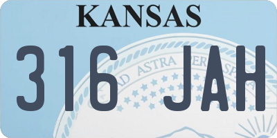 KS license plate 316JAH
