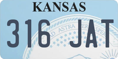 KS license plate 316JAT