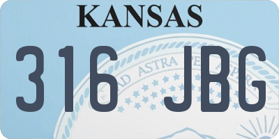 KS license plate 316JBG