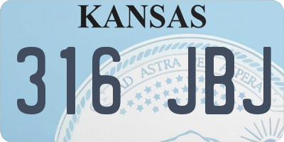 KS license plate 316JBJ