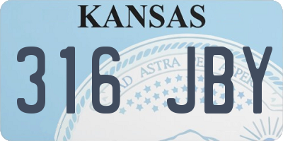 KS license plate 316JBY