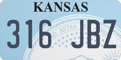 KS license plate 316JBZ