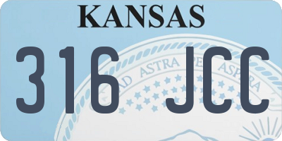 KS license plate 316JCC