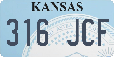 KS license plate 316JCF