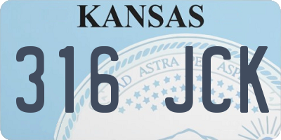 KS license plate 316JCK