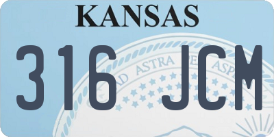 KS license plate 316JCM