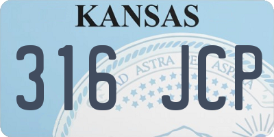 KS license plate 316JCP