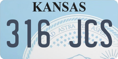 KS license plate 316JCS