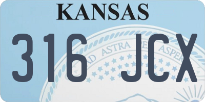 KS license plate 316JCX