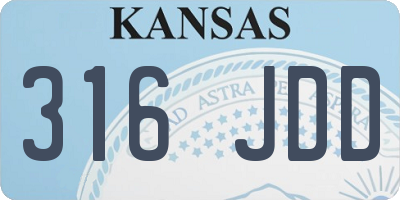 KS license plate 316JDD