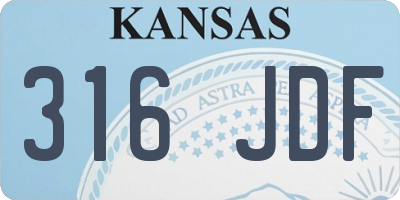 KS license plate 316JDF