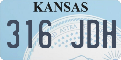 KS license plate 316JDH