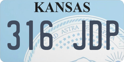 KS license plate 316JDP