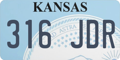 KS license plate 316JDR