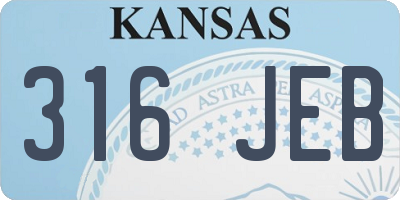 KS license plate 316JEB
