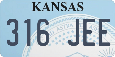 KS license plate 316JEE