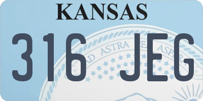 KS license plate 316JEG