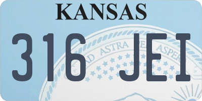 KS license plate 316JEI