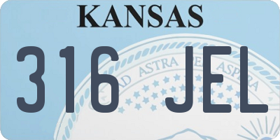 KS license plate 316JEL