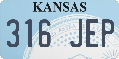 KS license plate 316JEP