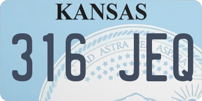 KS license plate 316JEQ