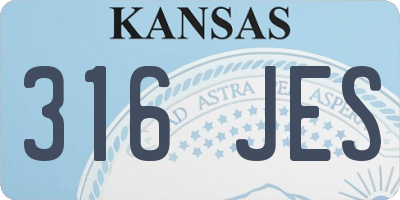 KS license plate 316JES