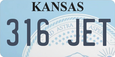 KS license plate 316JET