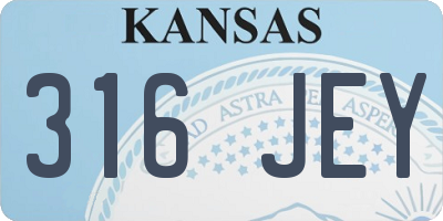 KS license plate 316JEY