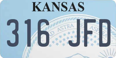KS license plate 316JFD