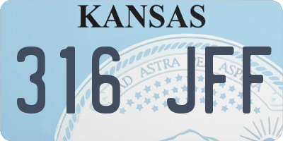 KS license plate 316JFF