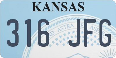 KS license plate 316JFG