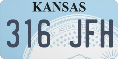 KS license plate 316JFH