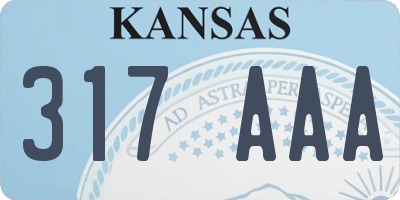 KS license plate 317AAA