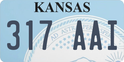 KS license plate 317AAI
