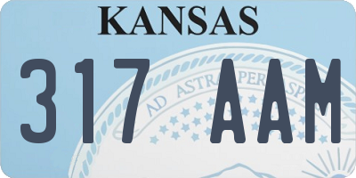 KS license plate 317AAM