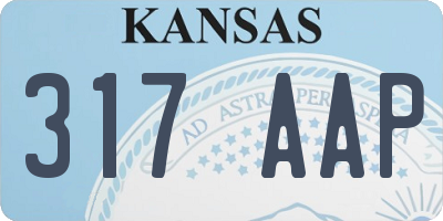 KS license plate 317AAP