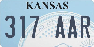 KS license plate 317AAR