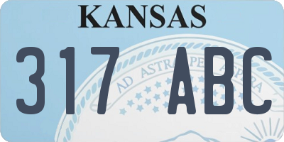 KS license plate 317ABC