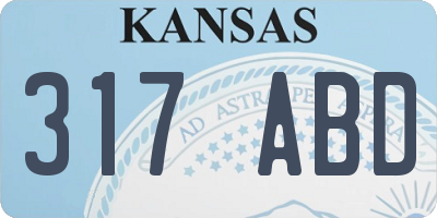 KS license plate 317ABD