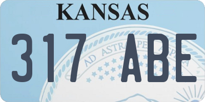 KS license plate 317ABE