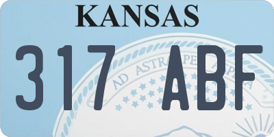 KS license plate 317ABF