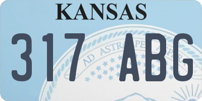 KS license plate 317ABG