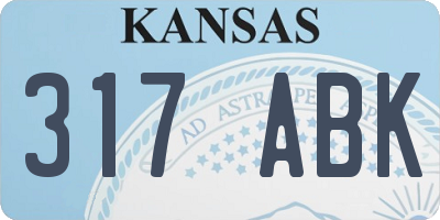 KS license plate 317ABK