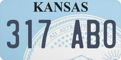 KS license plate 317ABO