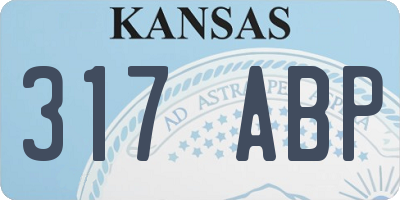 KS license plate 317ABP