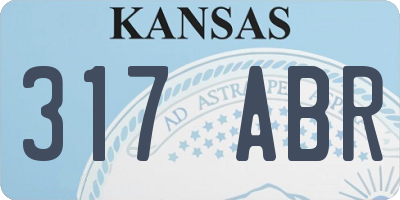 KS license plate 317ABR