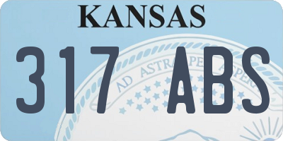 KS license plate 317ABS